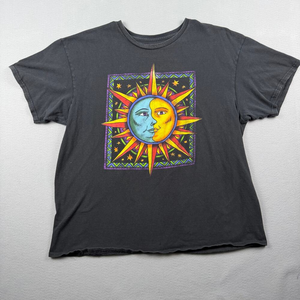 Mad Engine Sun Moon Graphic Tee Black XL Celestial